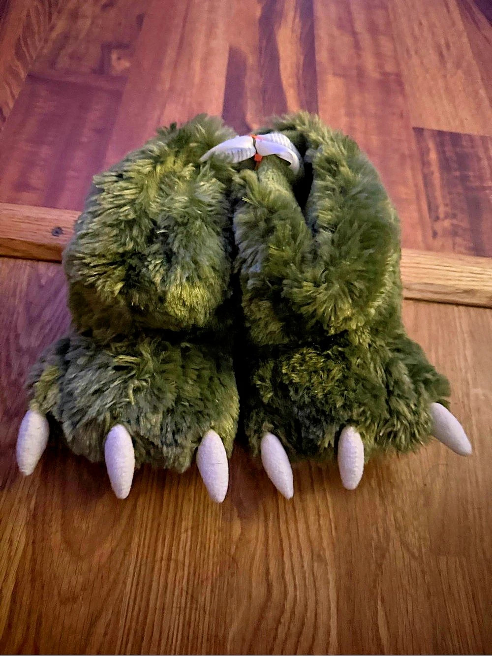 Green Monster Paw Toddler Slippers Green